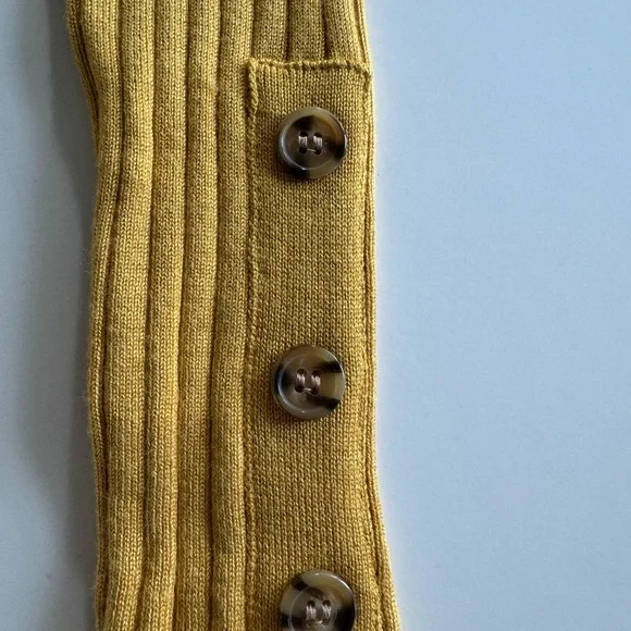 Marled Mock Turtleneck, S, Ribbed, Mustard-y Gold NWOT - Picture 2 of 5